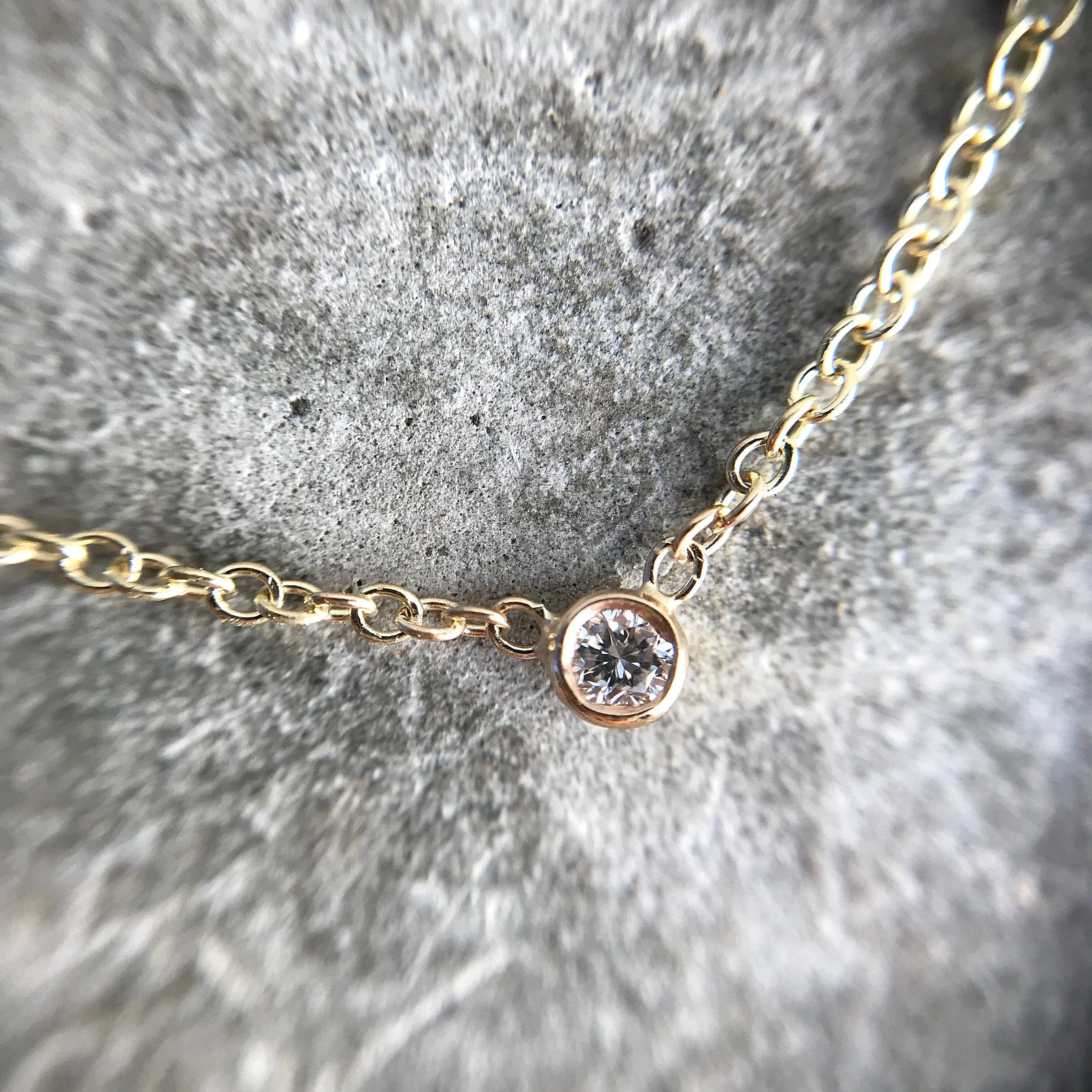 Diamond Dot Solitaire Gold Necklace