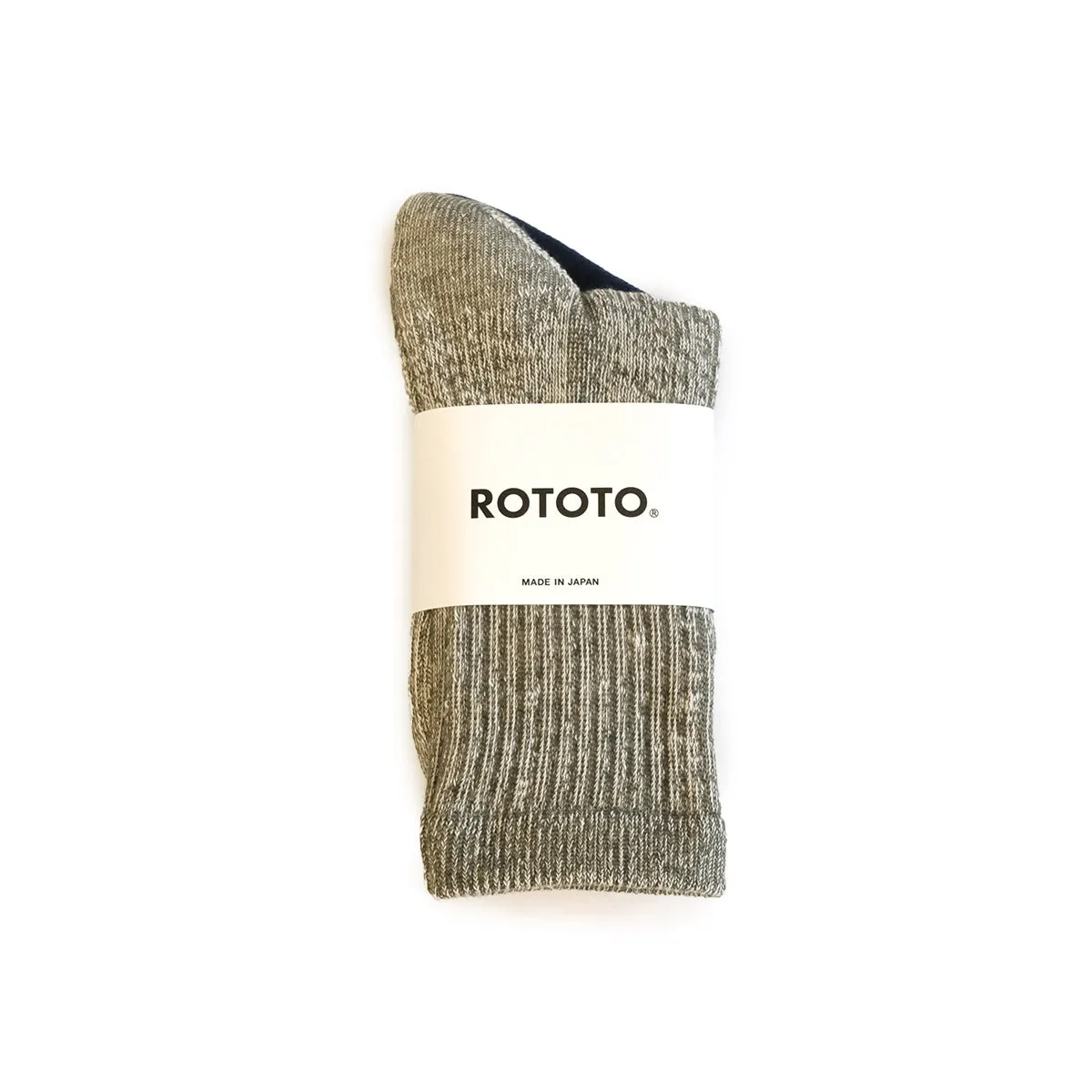 Double Face Mini Crew Socks "Organic Cotton" - Olive