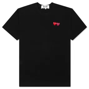 Double Hearts T-Shirt - Black