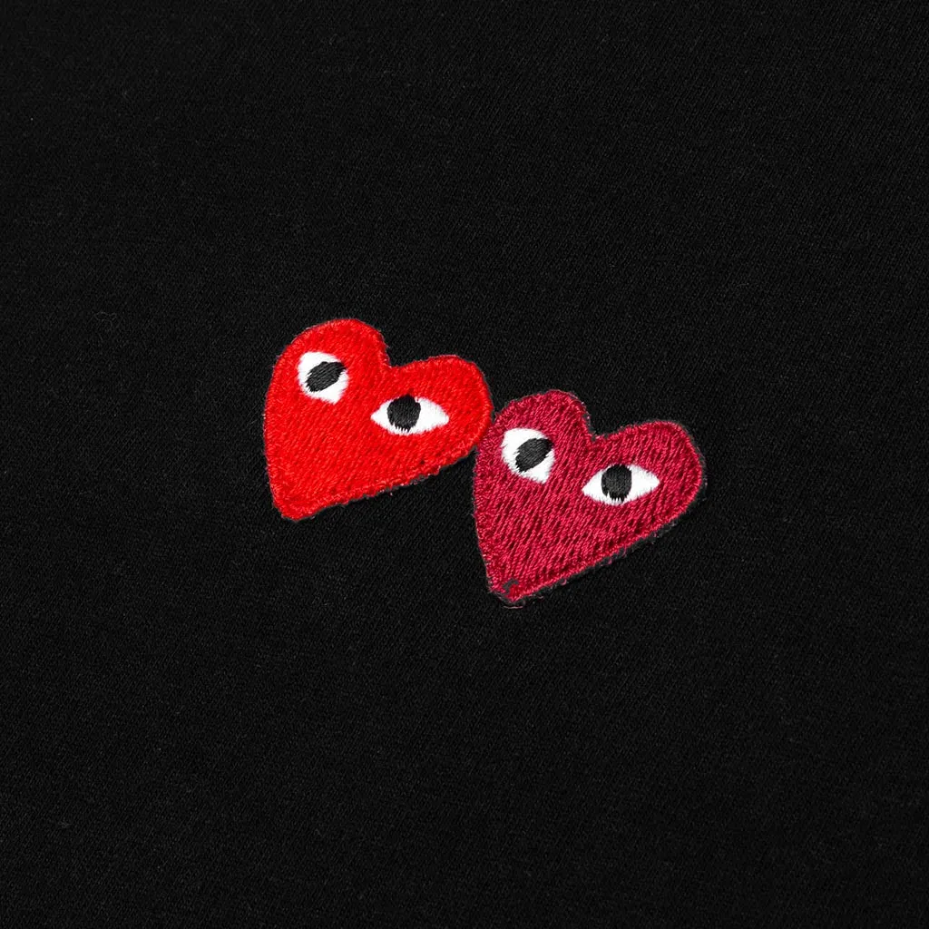 Double Hearts T-Shirt - Black