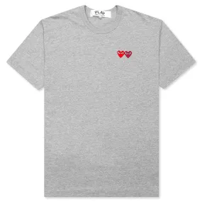 Double Hearts T-Shirt - Grey