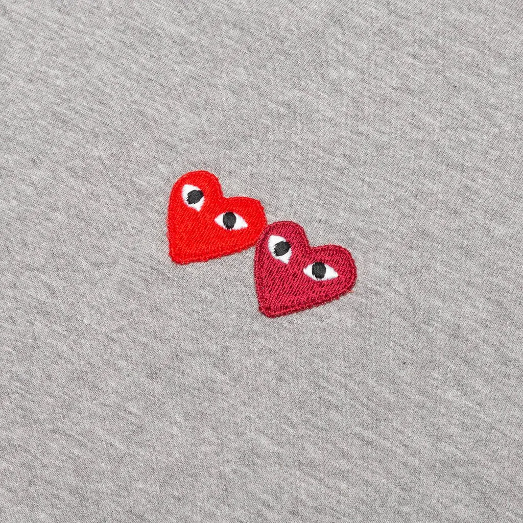 Double Hearts T-Shirt - Grey