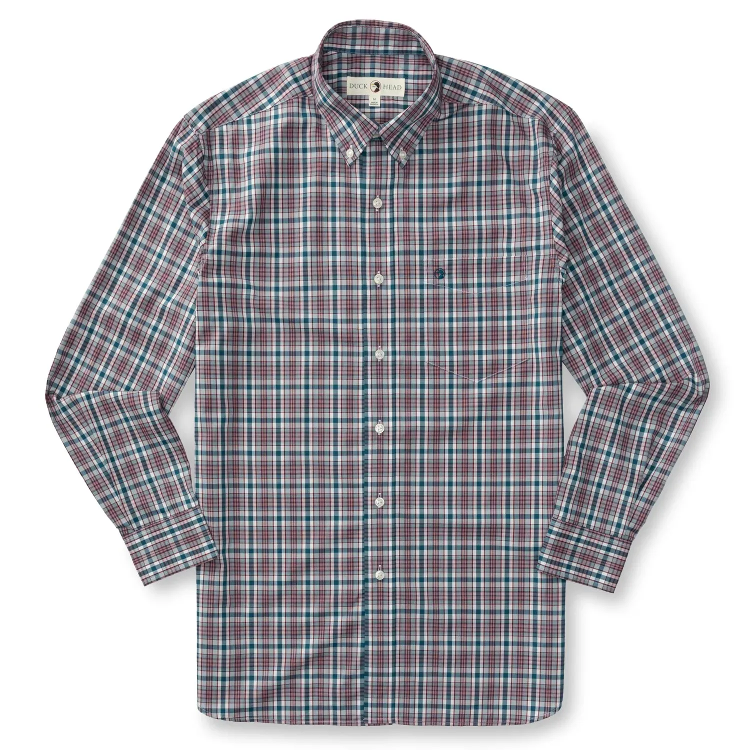 Duck Head Performance Poplin Sport Shirt Wallace Plaid