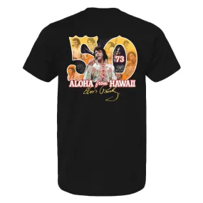 Elvis Aloha From Hawaii 50th Anniversary Front Back Logo T-Shirt