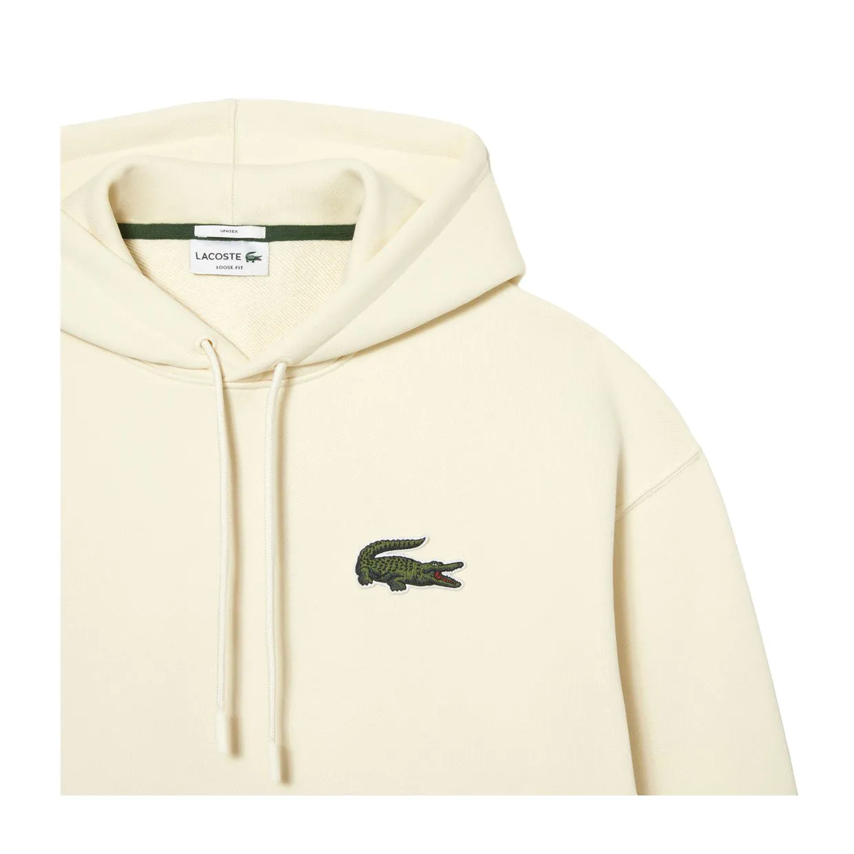 Felpa Unisex Lacoste Logo Cappuccio Bianco