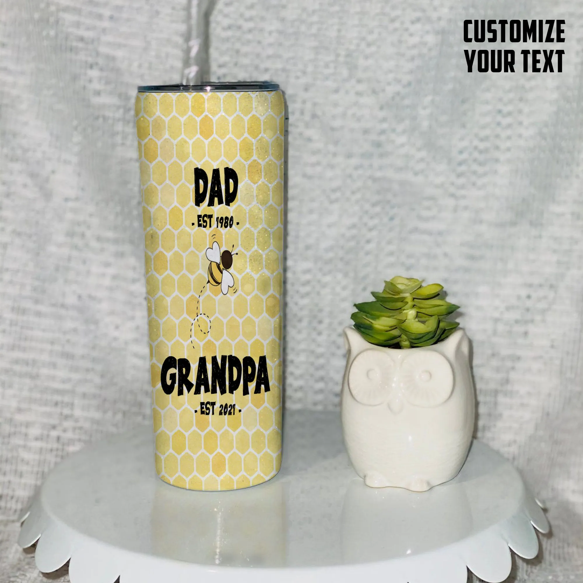 Gearhuman 3D Grandpa To Bee Father Day Custom Text Tumbler