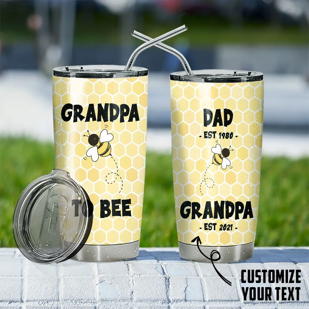 Gearhuman 3D Grandpa To Bee Father Day Custom Text Tumbler