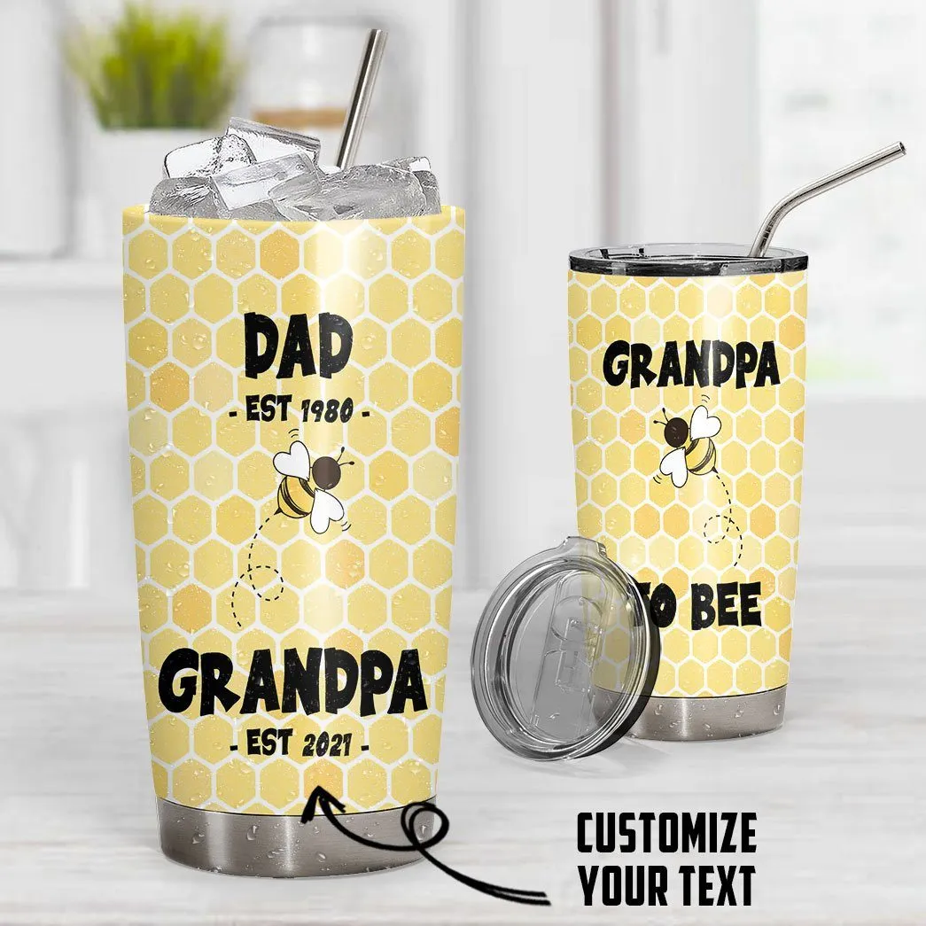 Gearhuman 3D Grandpa To Bee Father Day Custom Text Tumbler