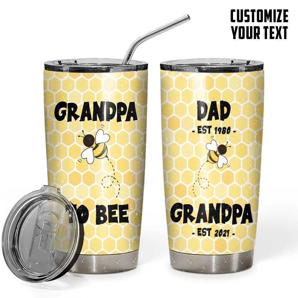 Gearhuman 3D Grandpa To Bee Father Day Custom Text Tumbler