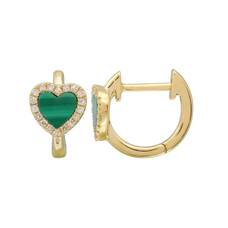 Gemstone Heart Huggies