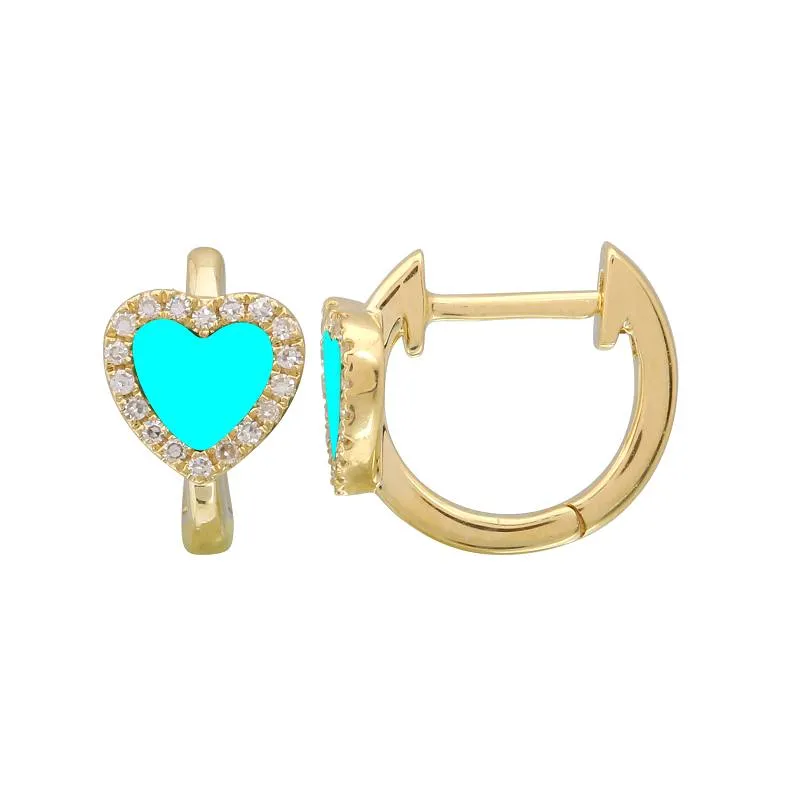 Gemstone Heart Huggies