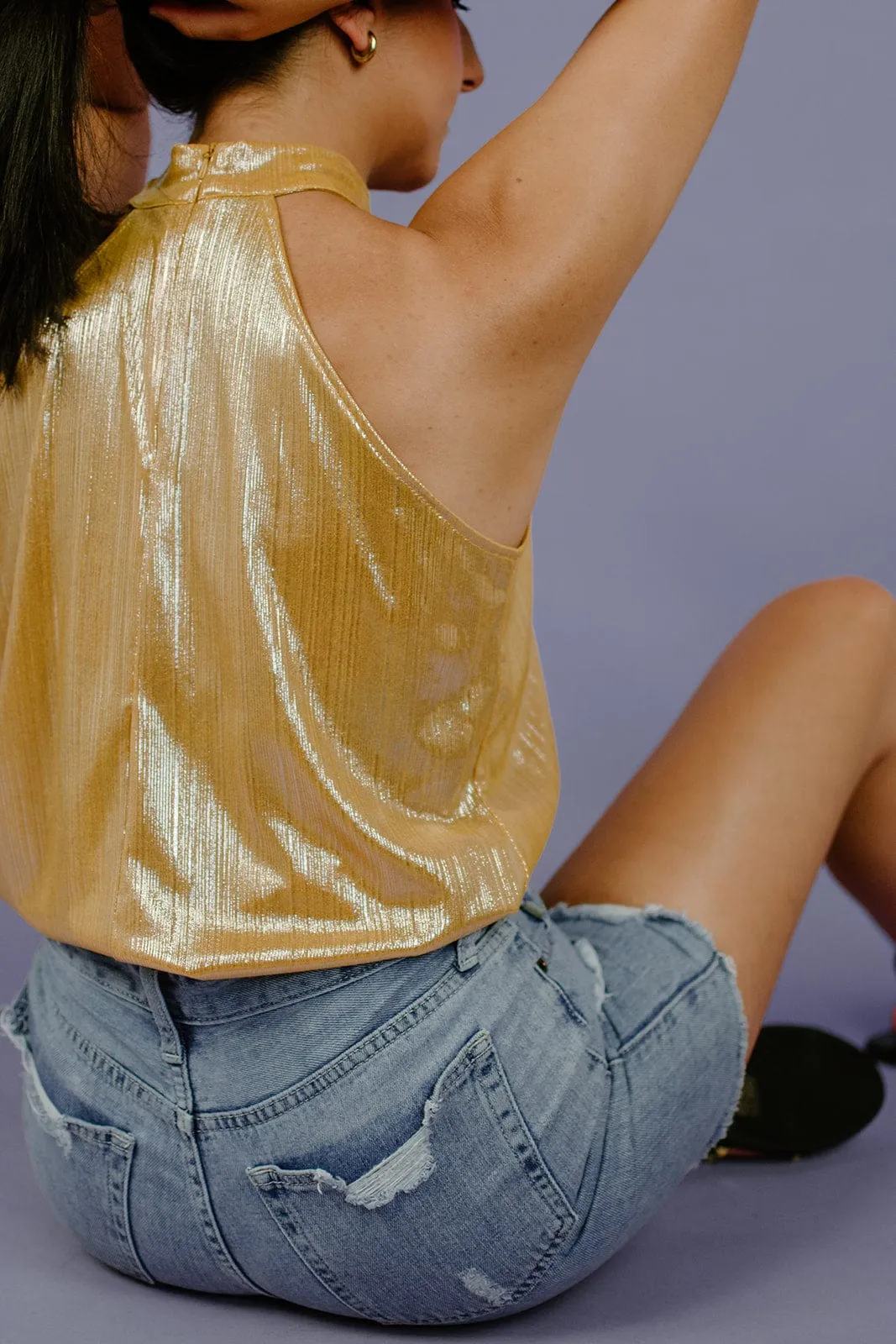 Gold Glitz Halter Top