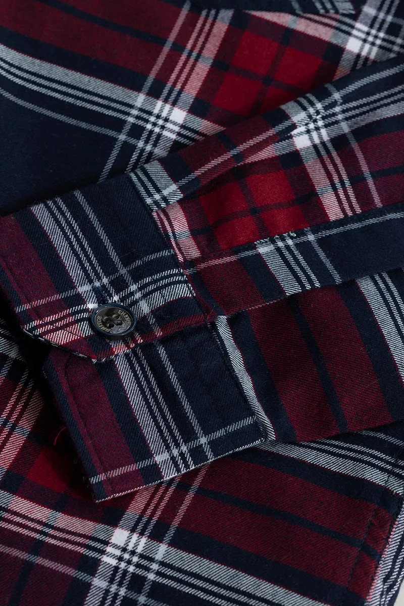 Grid Hatch Red Checks Shirt