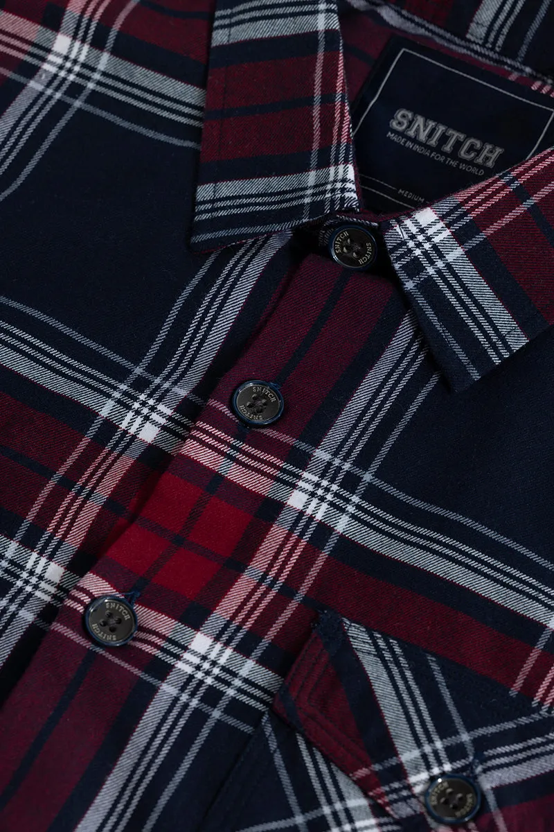 Grid Hatch Red Checks Shirt