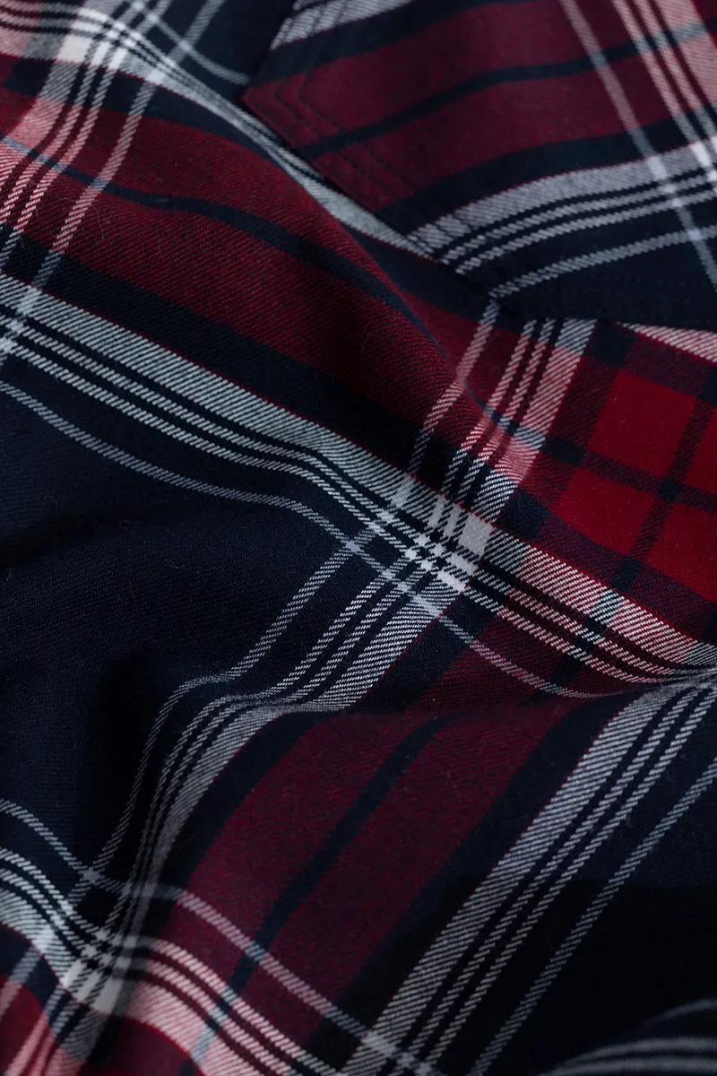 Grid Hatch Red Checks Shirt