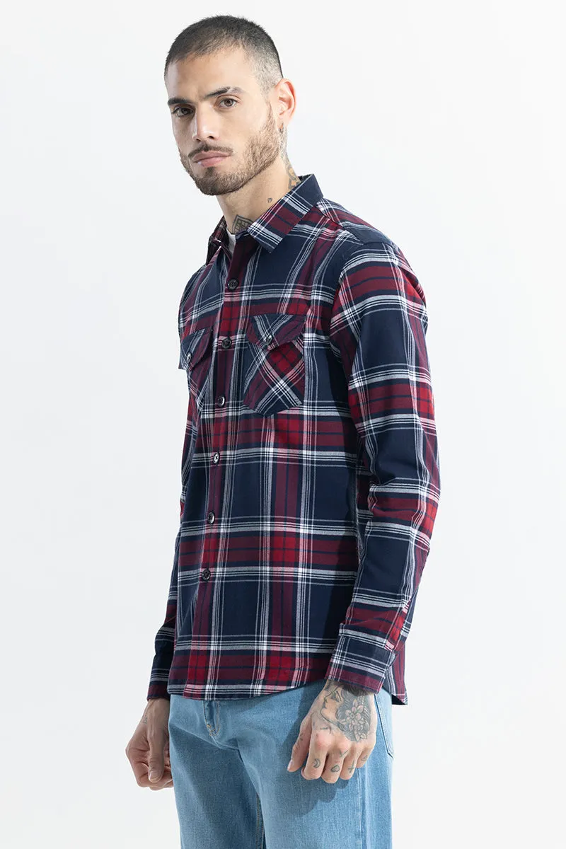 Grid Hatch Red Checks Shirt