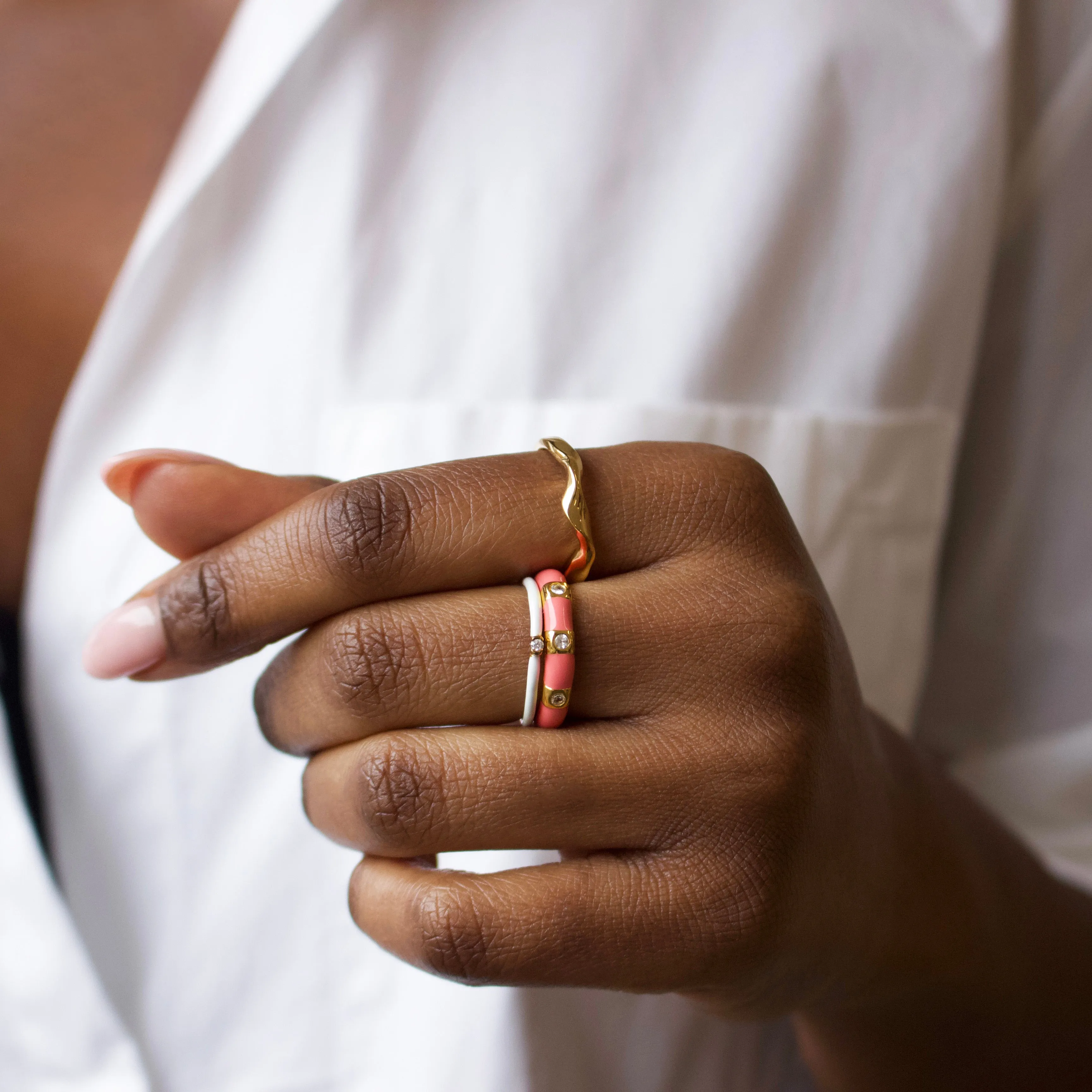 Hallie Enamel And Sapphire Ring