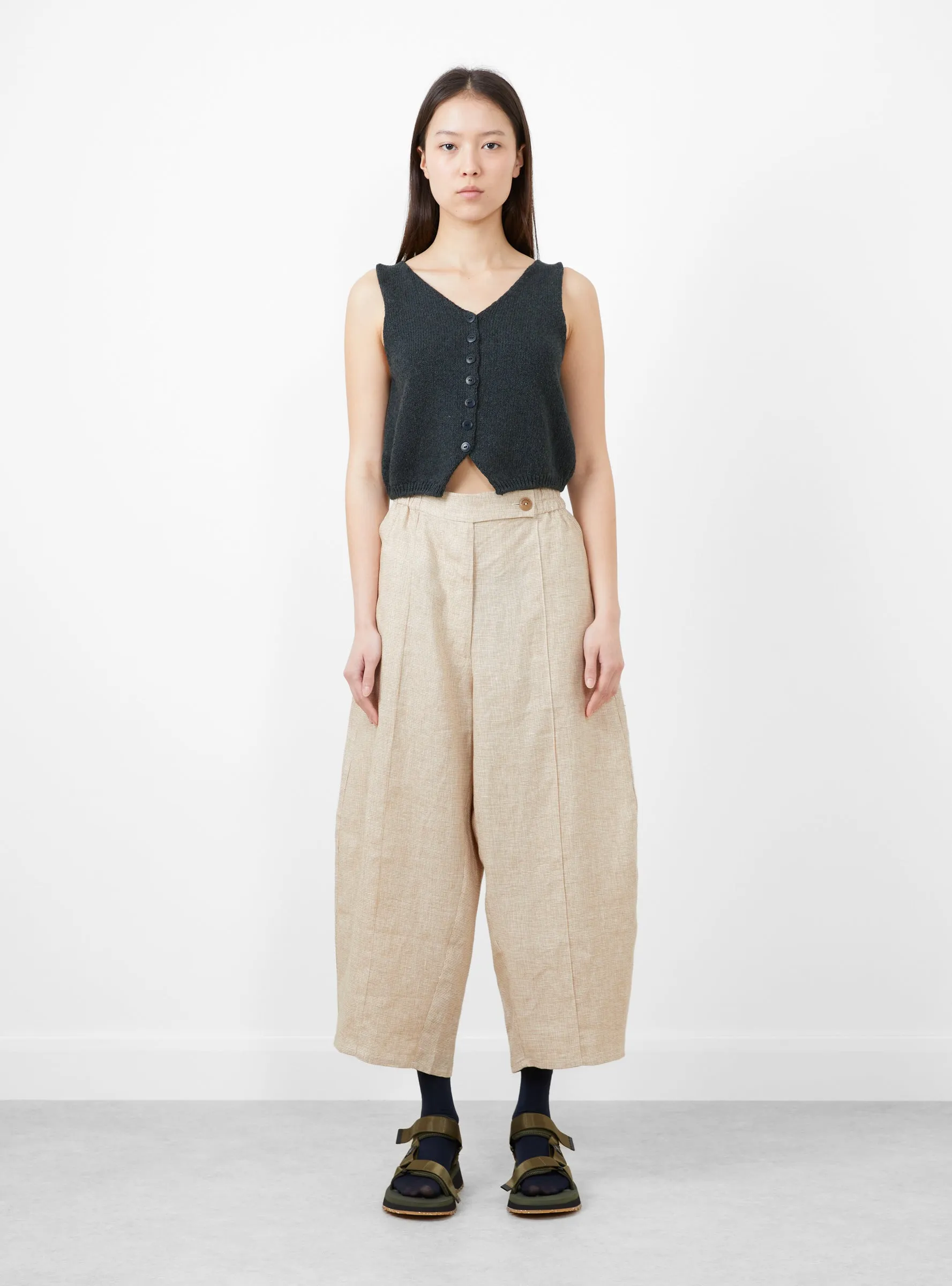 Heather Cotton Waistcoat Charcoal