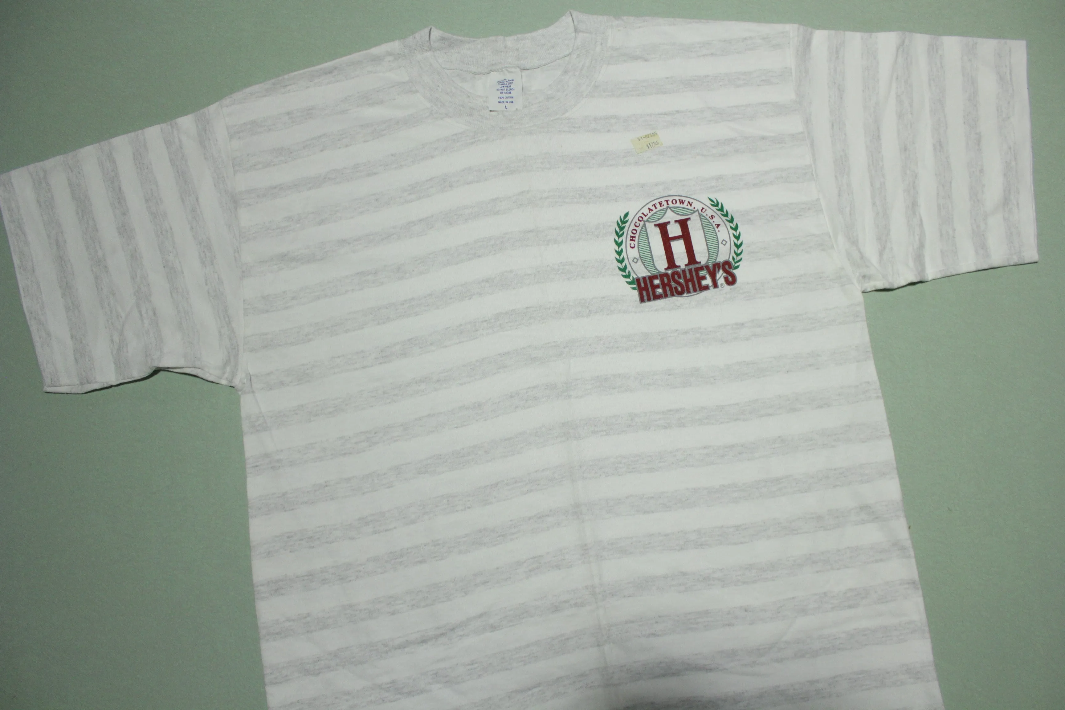 Hershey's Chocolatetown USA Vintage 90's Striped Single Stitch Tourist Snack T-Shirt