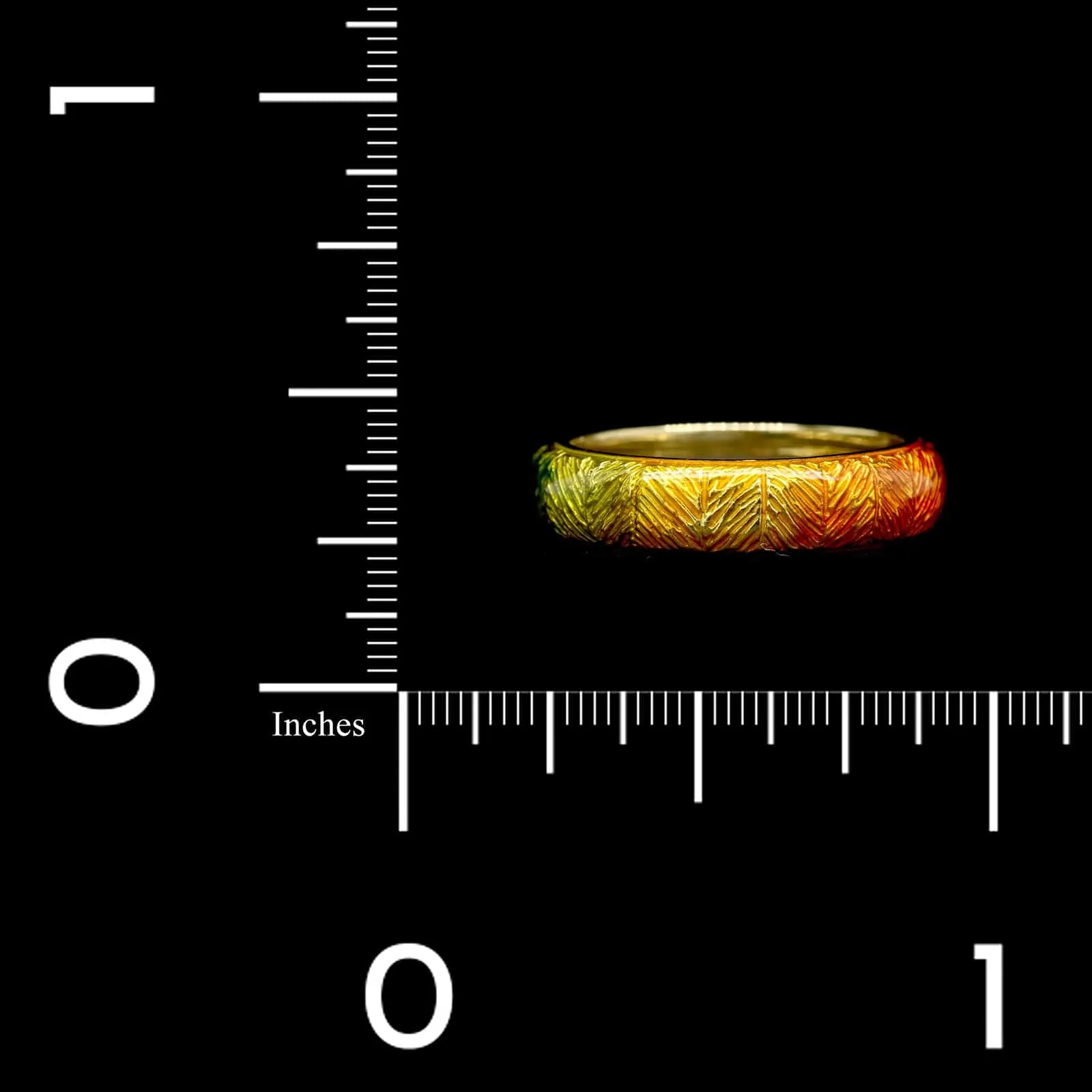 Hidalgo 18K Yellow Gold Estate Rainbow Enamel Band