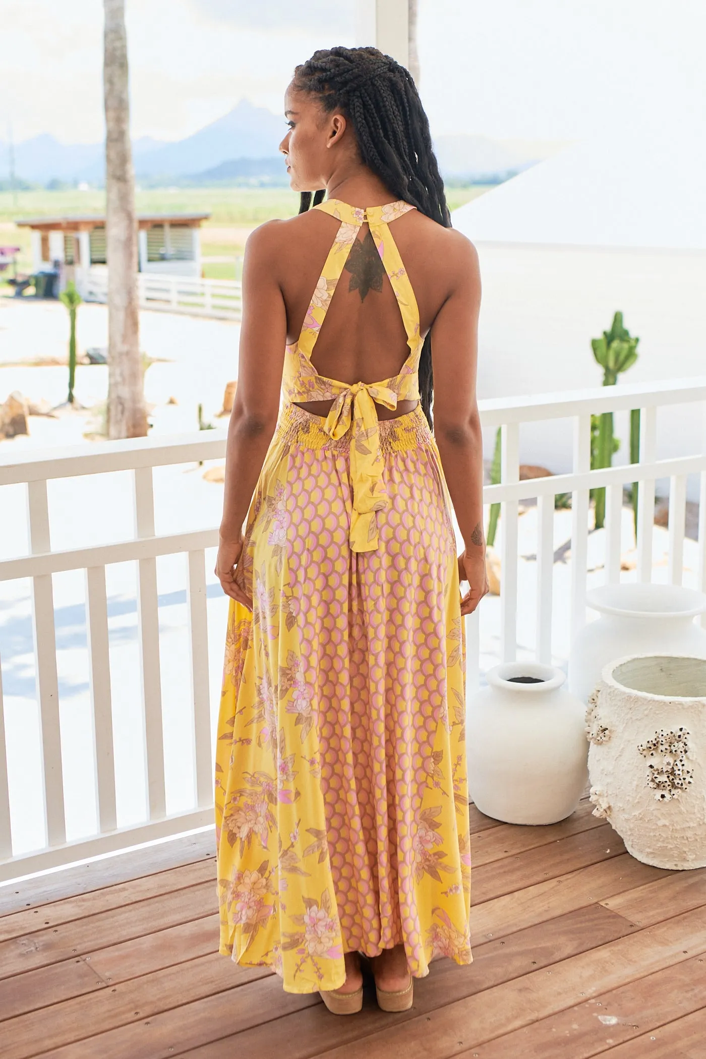 Jada Maxi Dress - Yellow/Pink