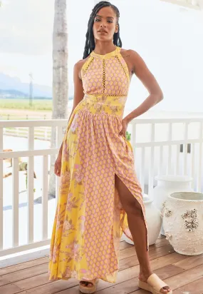 Jada Maxi Dress - Yellow/Pink