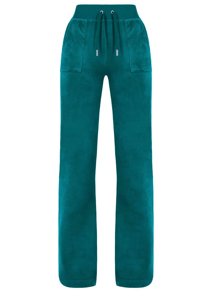 Juicy Couture Del Ray Classic Velour Bukser - Deep Lagoon