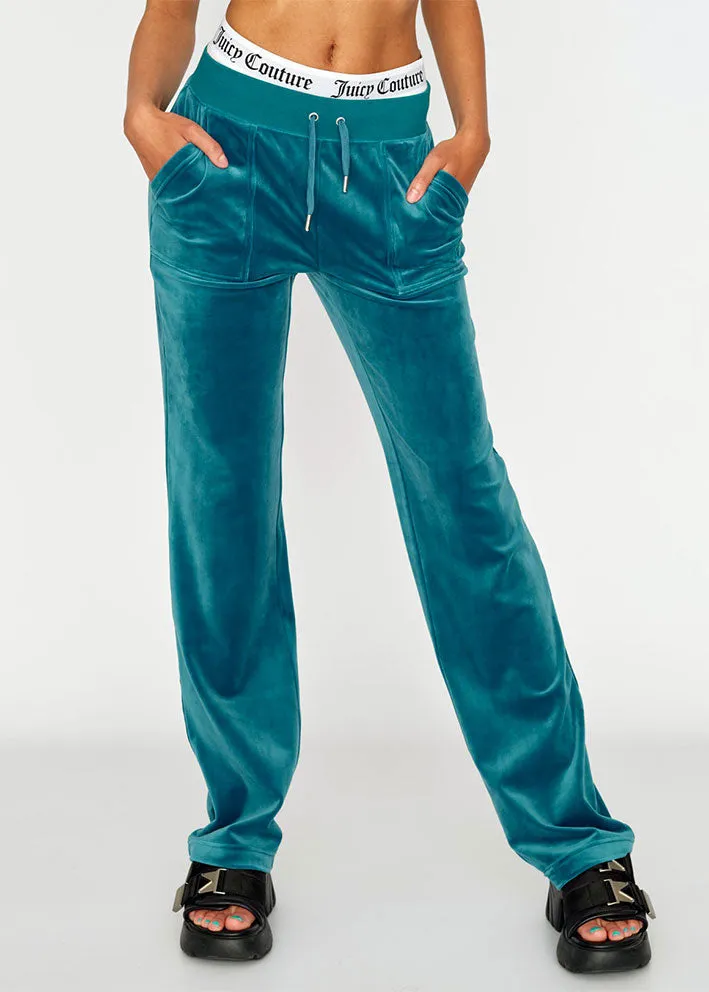 Juicy Couture Del Ray Classic Velour Bukser - Deep Lagoon