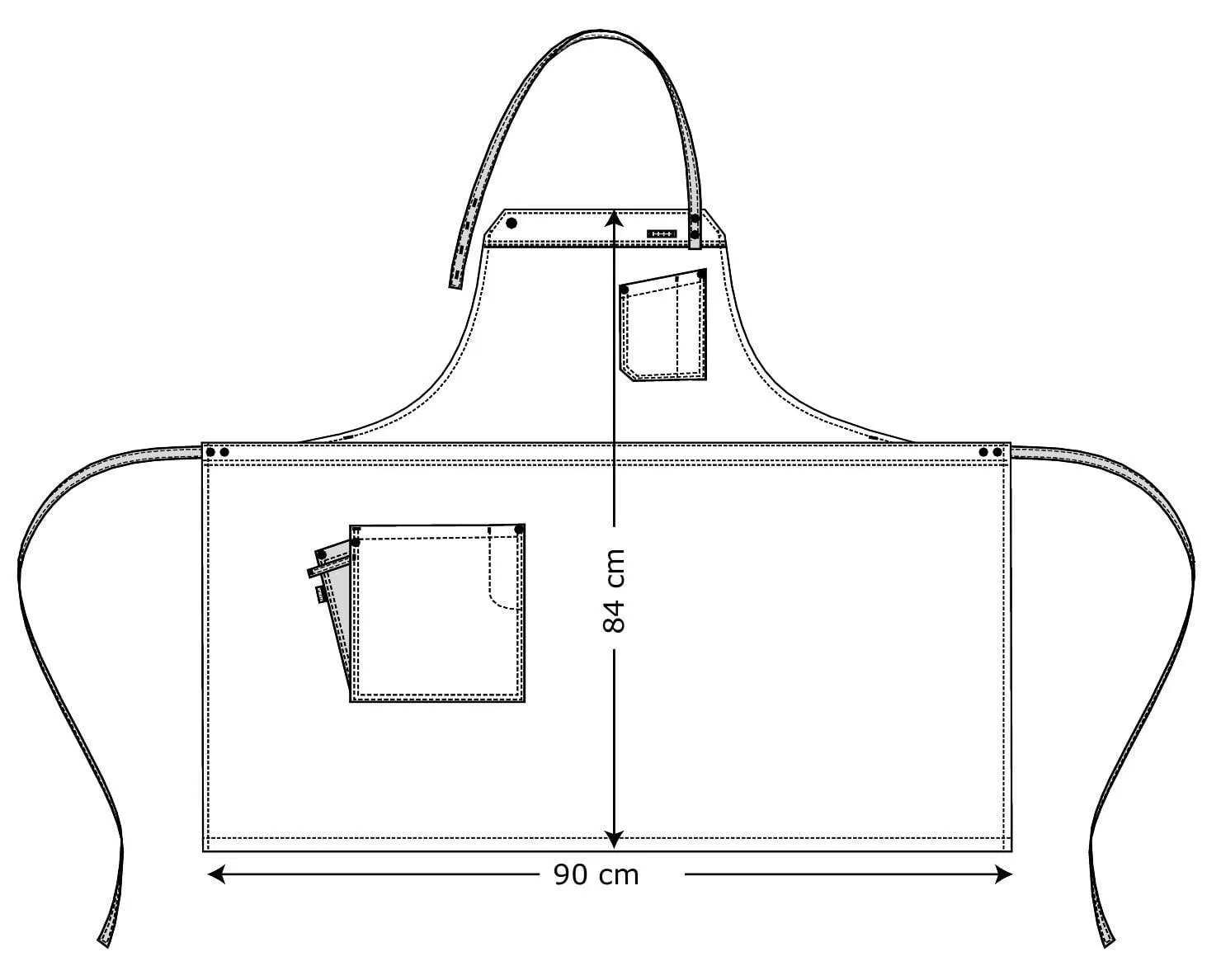 Kentaur 30360 Cypres Olive Raw Bib Apron