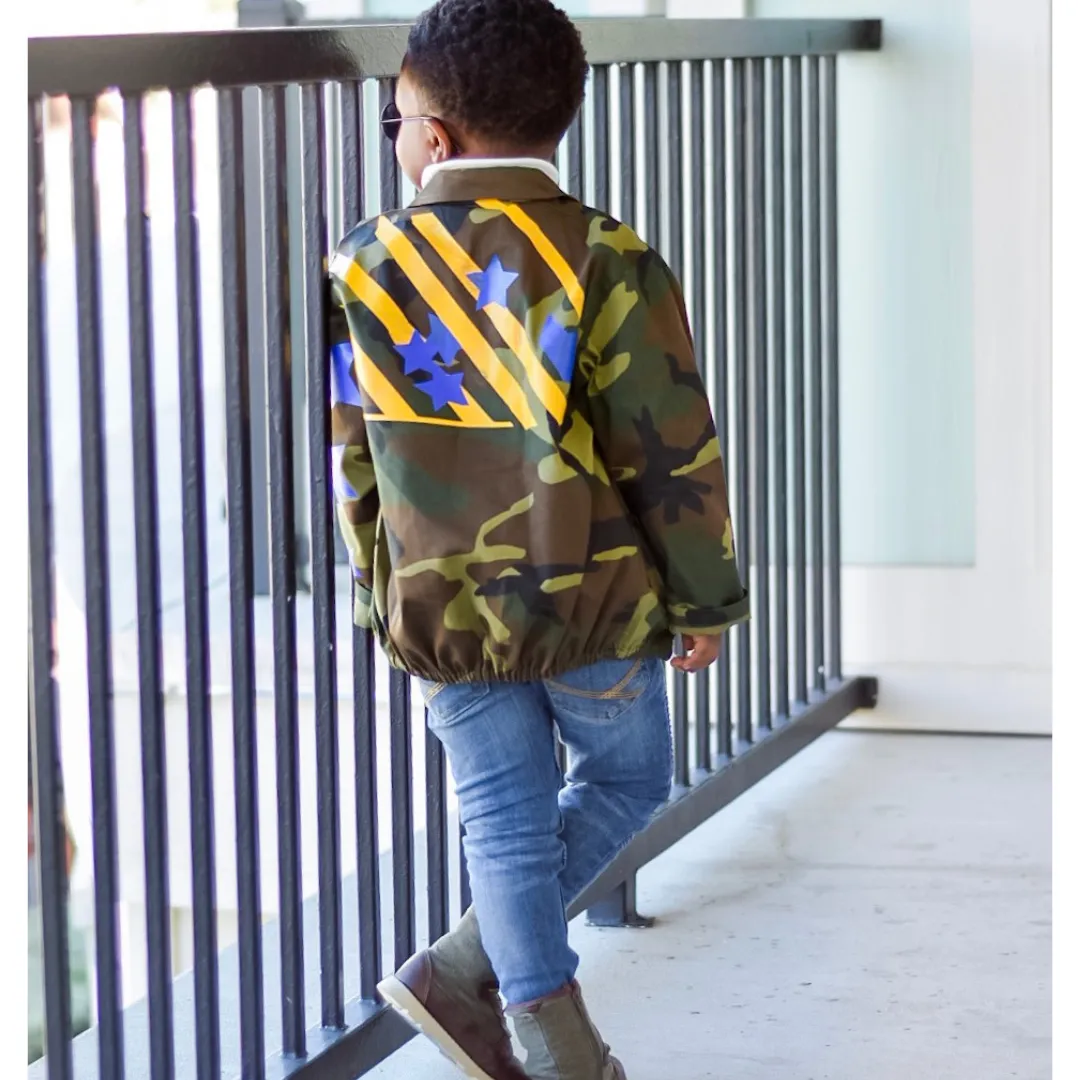 Kids Camouflage Bomber Jacket - Exclusive Stars and Stripes