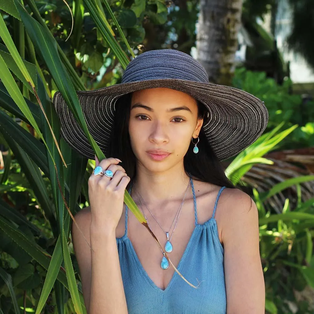 Larimar Teardrop Hoop Earrings