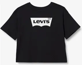 Levi's Kids Girl's T-shirt LVG Light Bright Cropped Tee 4E0220 023 black