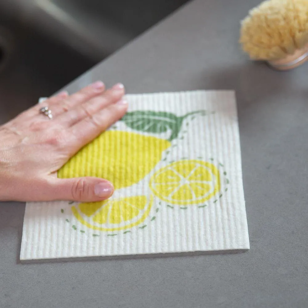 Limone Yellow Eco-Friendly blu Sponge Cloth - Set of 2