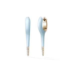 MELISSA KAYE 18K YELLOW GOLD PASTEL BLUE AND DIAMOND LOLA NEEDLE EARRINGS 0.20CTW