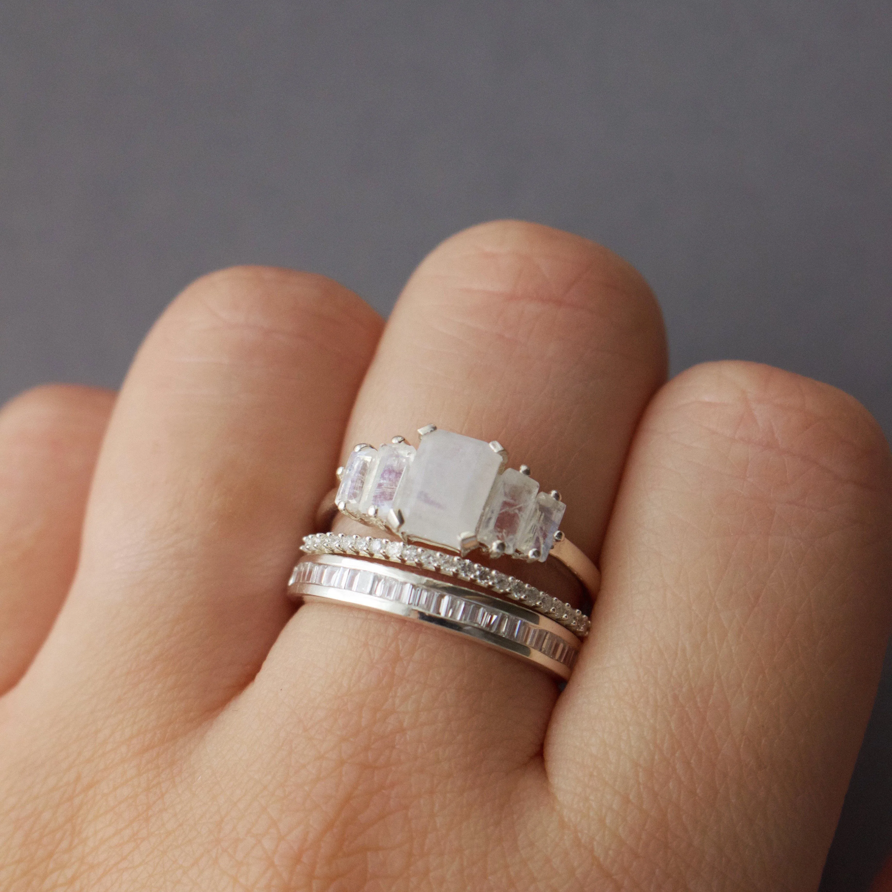 Moonstone Deco Ring