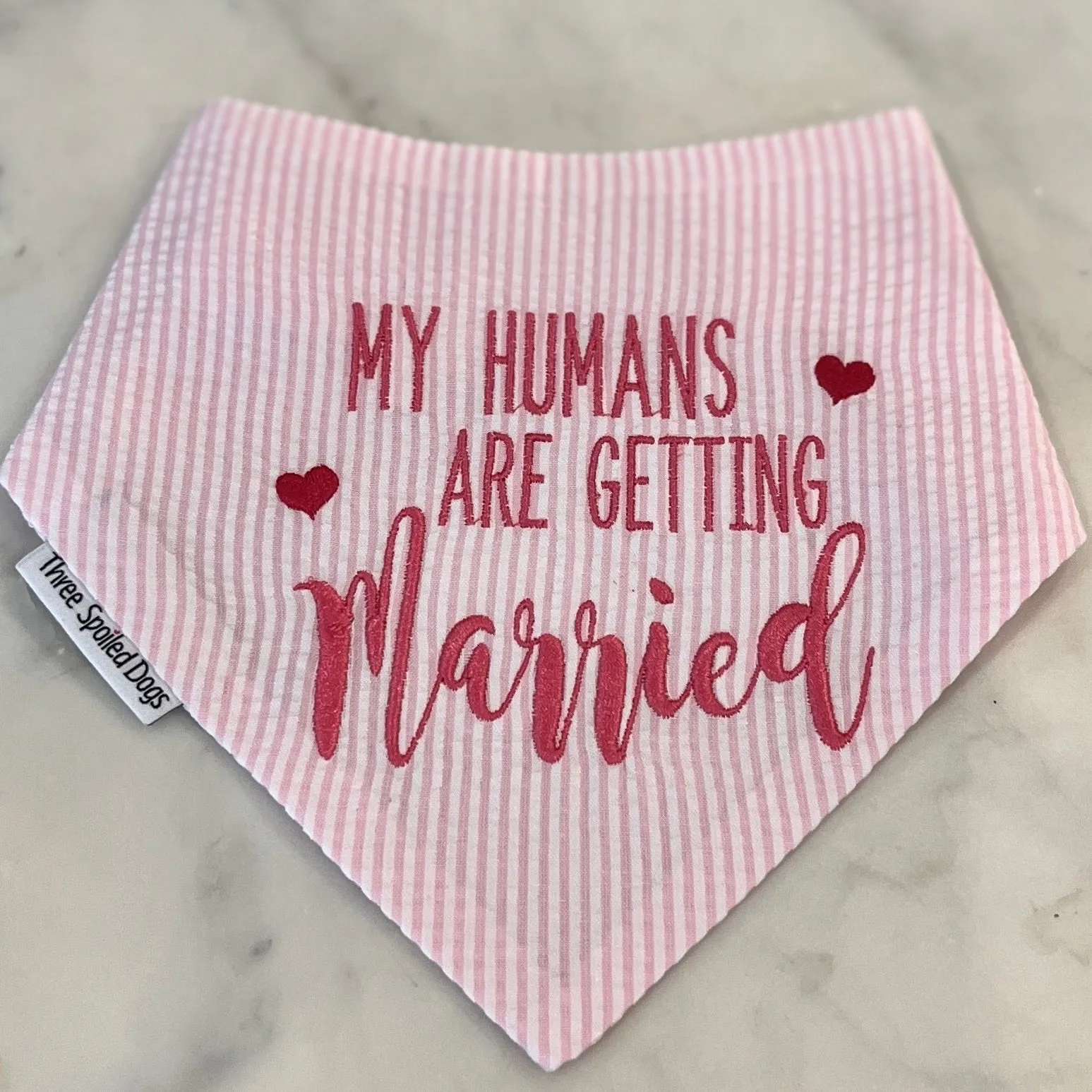 My (Our) Humans are Getting Married, Custom Wedding Dog Bandana