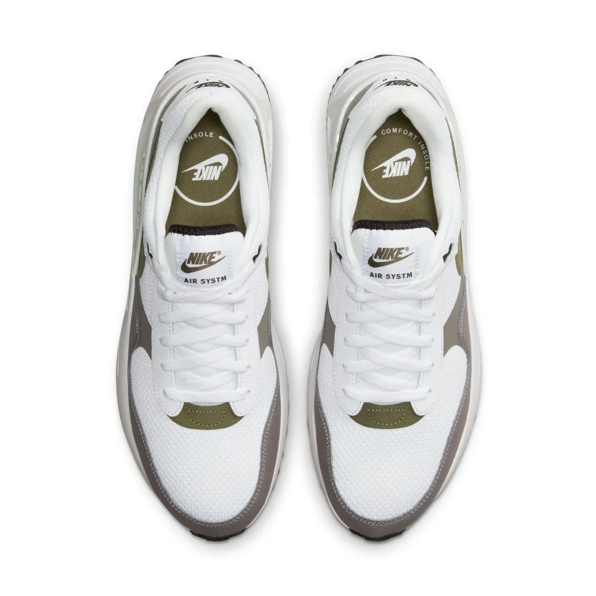 NIKE MEN'S AIR MAX SYSTM OLIVE/WHITE SHOES