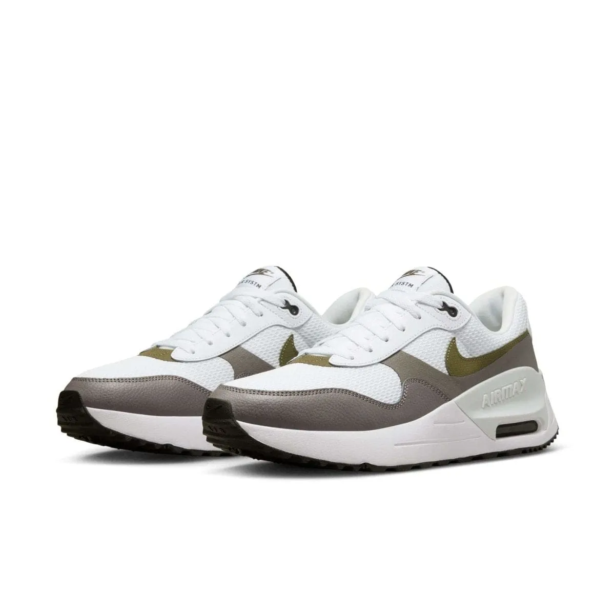 NIKE MEN'S AIR MAX SYSTM OLIVE/WHITE SHOES