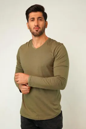 Olivery V-Neck Full Sleeve T-Shirt