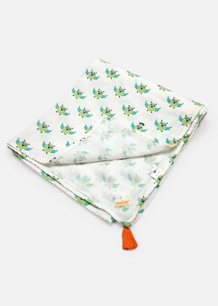 Organic Baby Swaddle Muslin Blanket - Owl