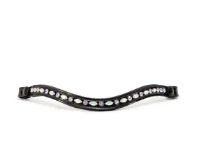 Paris Navette Crystal Patent Midline Browband - AB & Light Amethyst