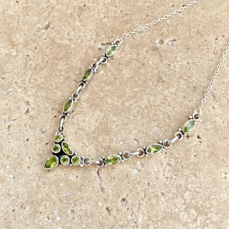 Peridot Faceted Gem Necklace - Aria