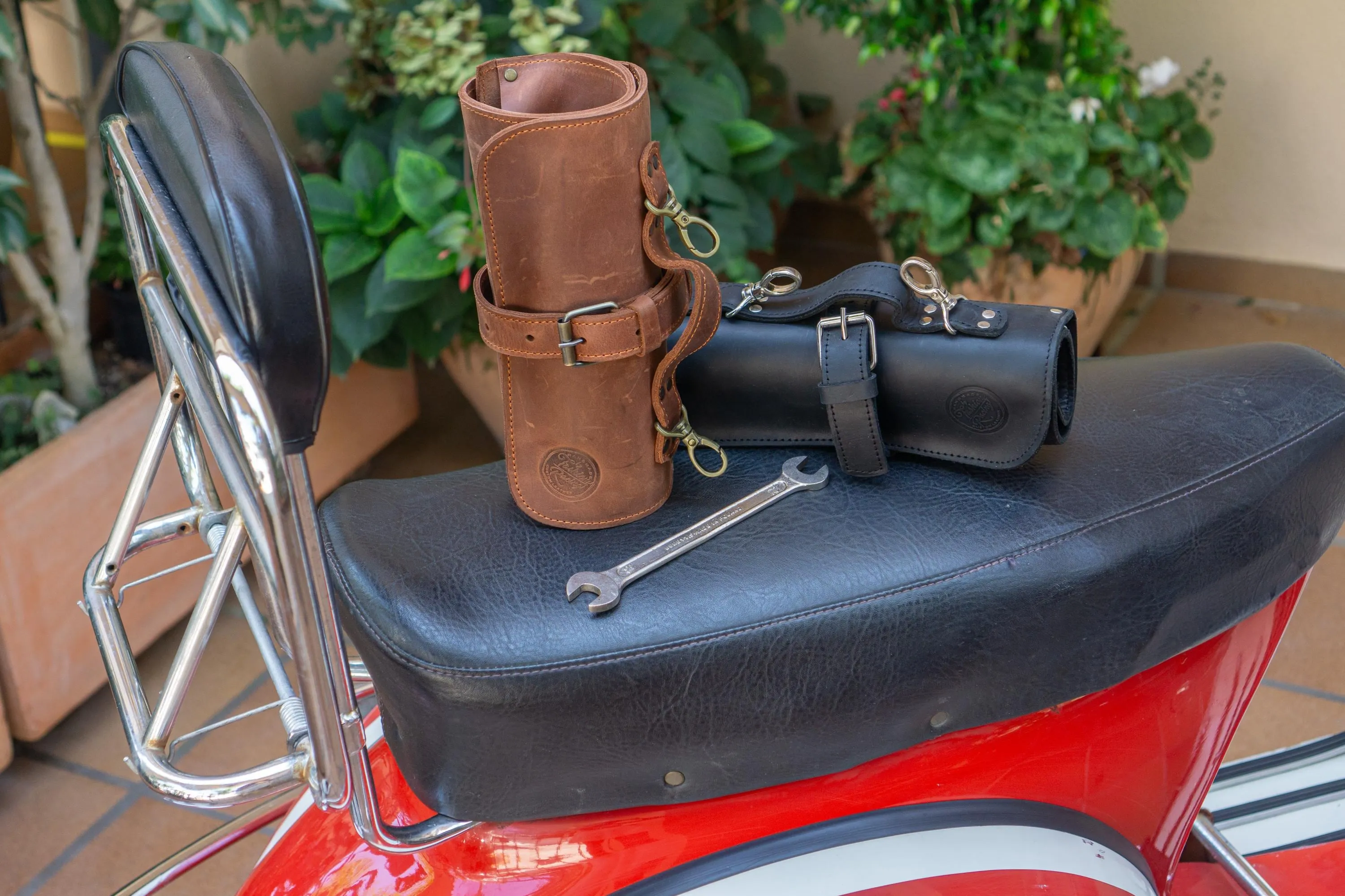 Personalised Leather Motorcycle Tool Roll Bag, Saddlebag, Bike bag- Gift for Men