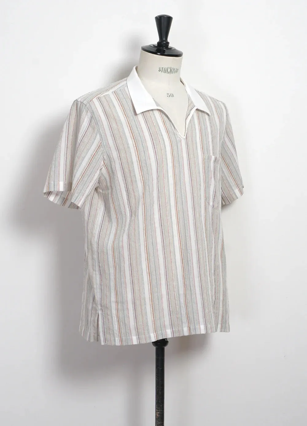 Philip, Short Sleeve Pull-On Shirt, Vanilla