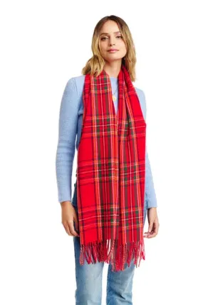 Plaid Oblong Fringe Scarf