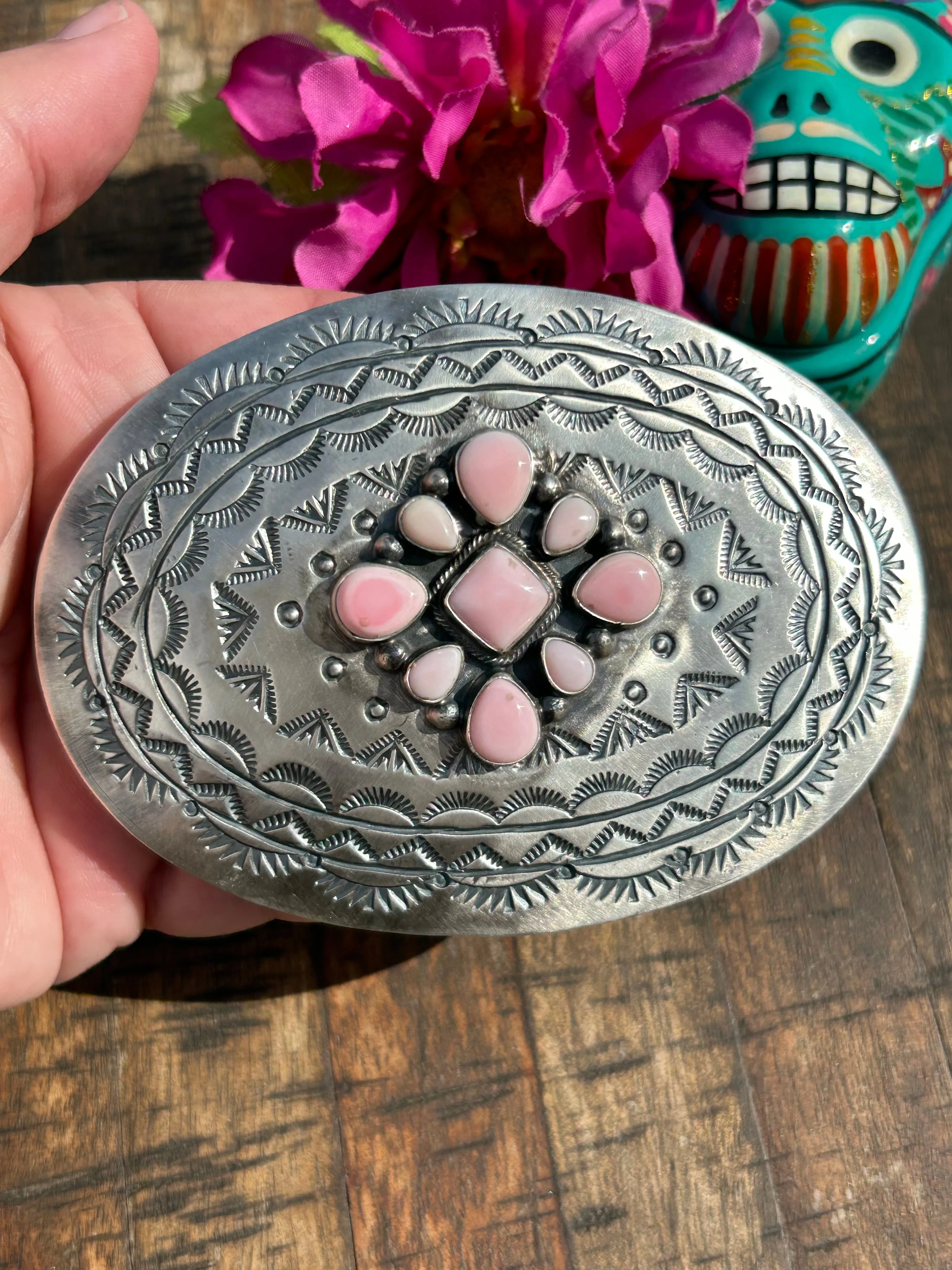 "Cotton Candy" Stamped Belt Buckle