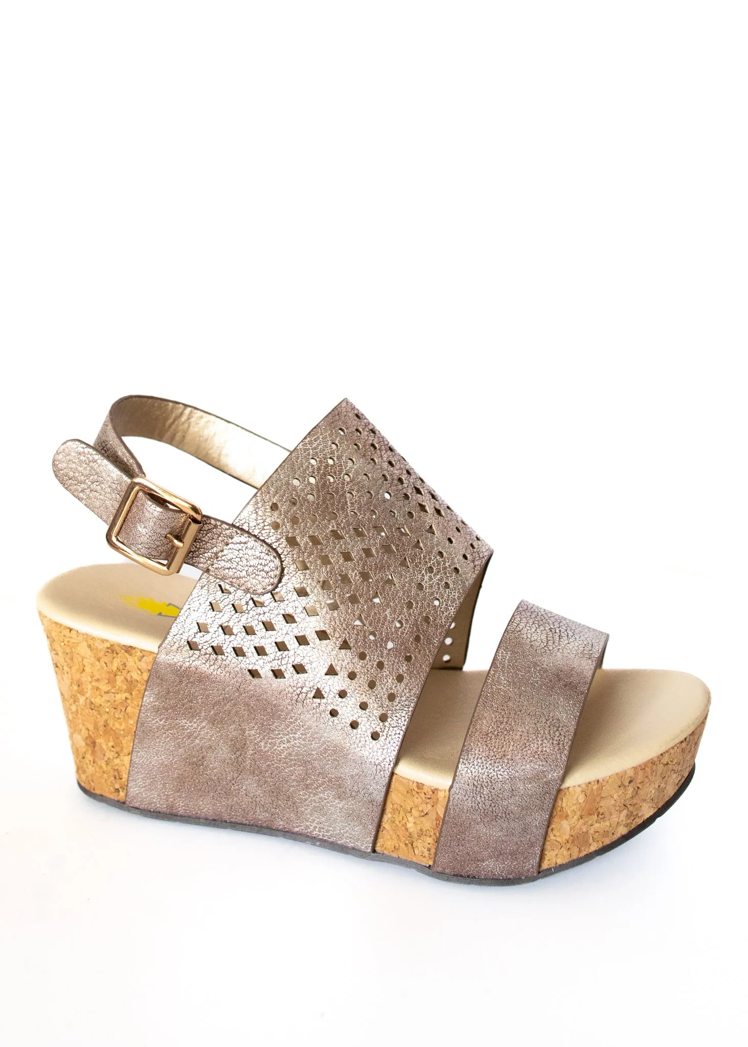 Rayne Cork Wedges in Rose Gold