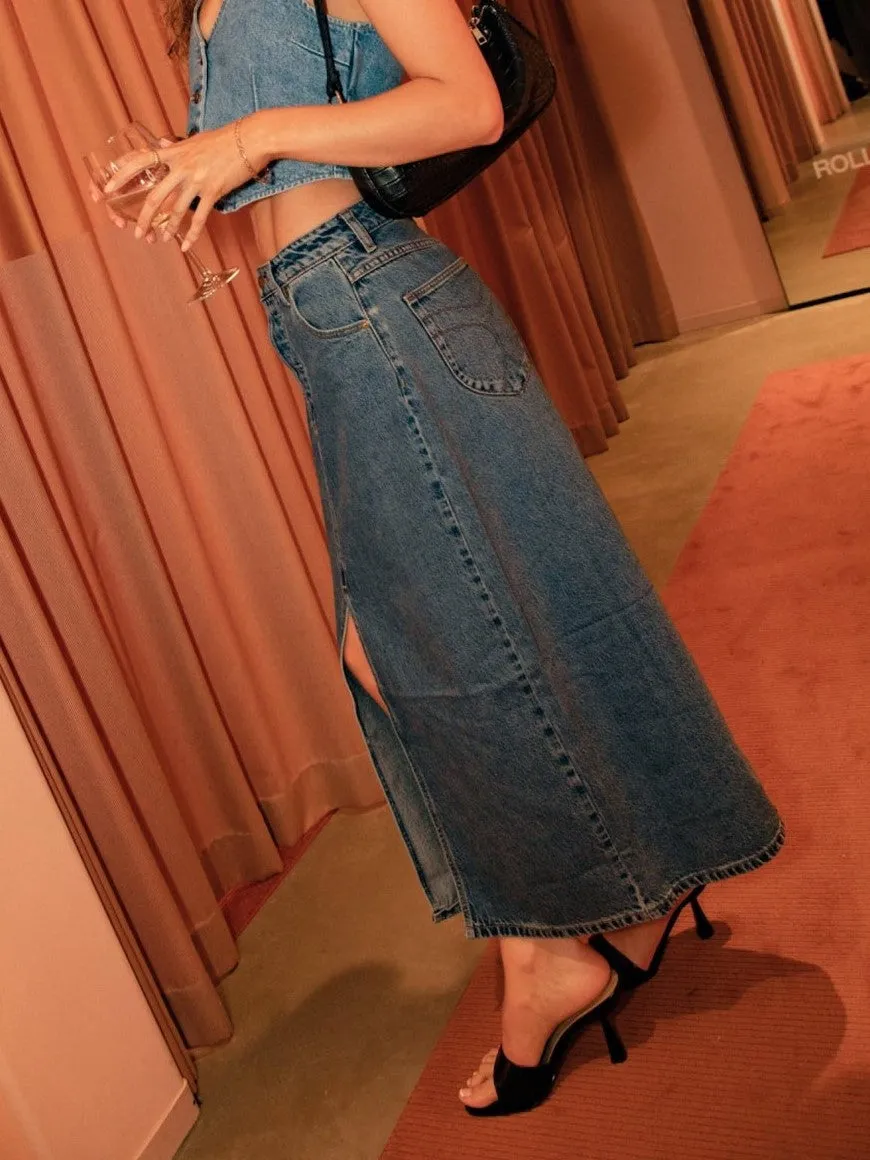 ROLLA'S Chicago Denim Maxi Skirt