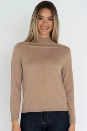 Ruby Super Soft High Neck Latte Jumper