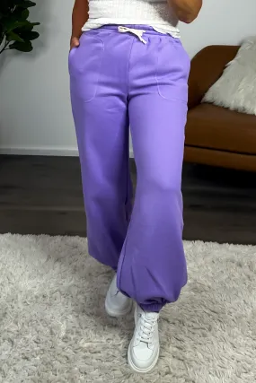 Selah Wide Leg Jogger Pants : Lavender